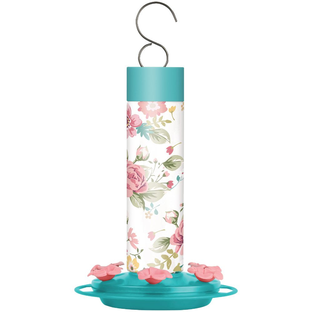 1 PK, Nature'S Way Dghf2-Nature'S Way 20 Oz. Glass Charming Peony Decorative Hummingbird Feeder