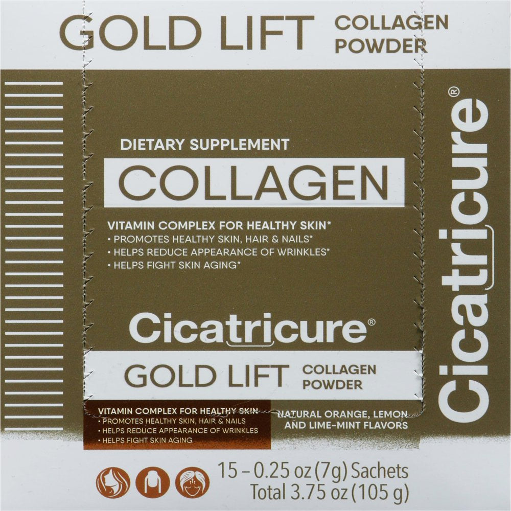 Cicatricure Gold Lift Collagen Powder. Dietary Supplement for Healthy Skin, Hair, Nails and Joints. 15 Sachets