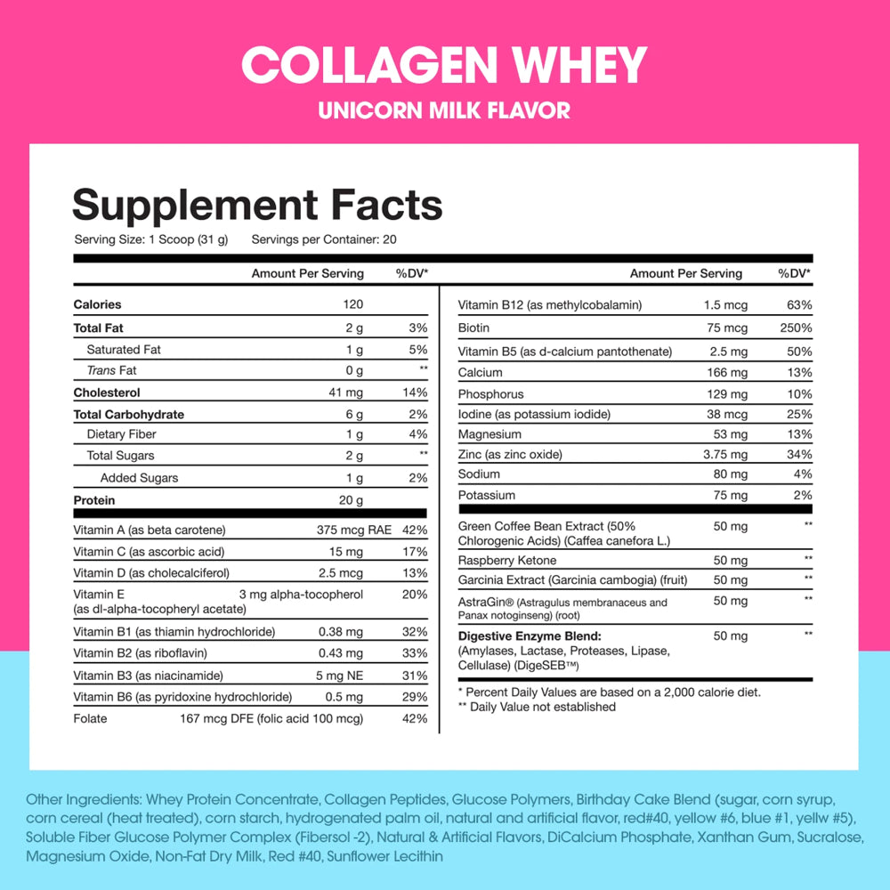Collagen Whey Protein by Obvi - Unicorn Milk