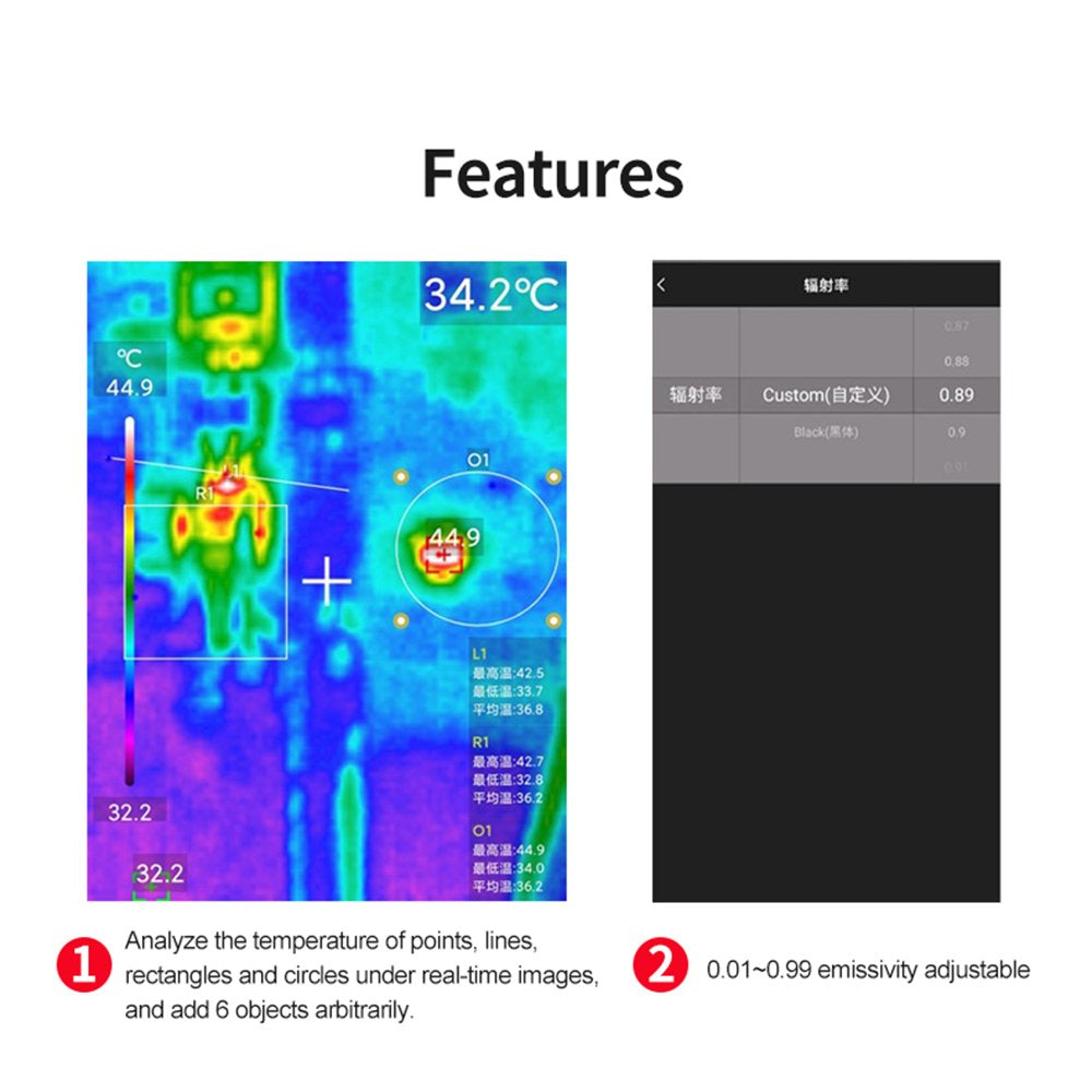 Uti120 Thermal Imager Infrared Thermal Imaging Camera for Adroid IOS Smart Phone