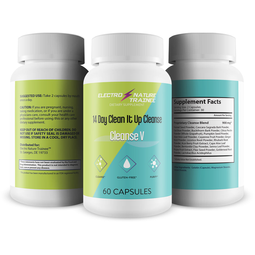 14 Day Clean It up Cleanse - Cleanse V Power with Fennel & Acai - Lose Weight - Remove Toxins - Colon Cleanse - Liver Cleanse - Detox Cleanse - Body Cleanse - Weight Loss Cleanse