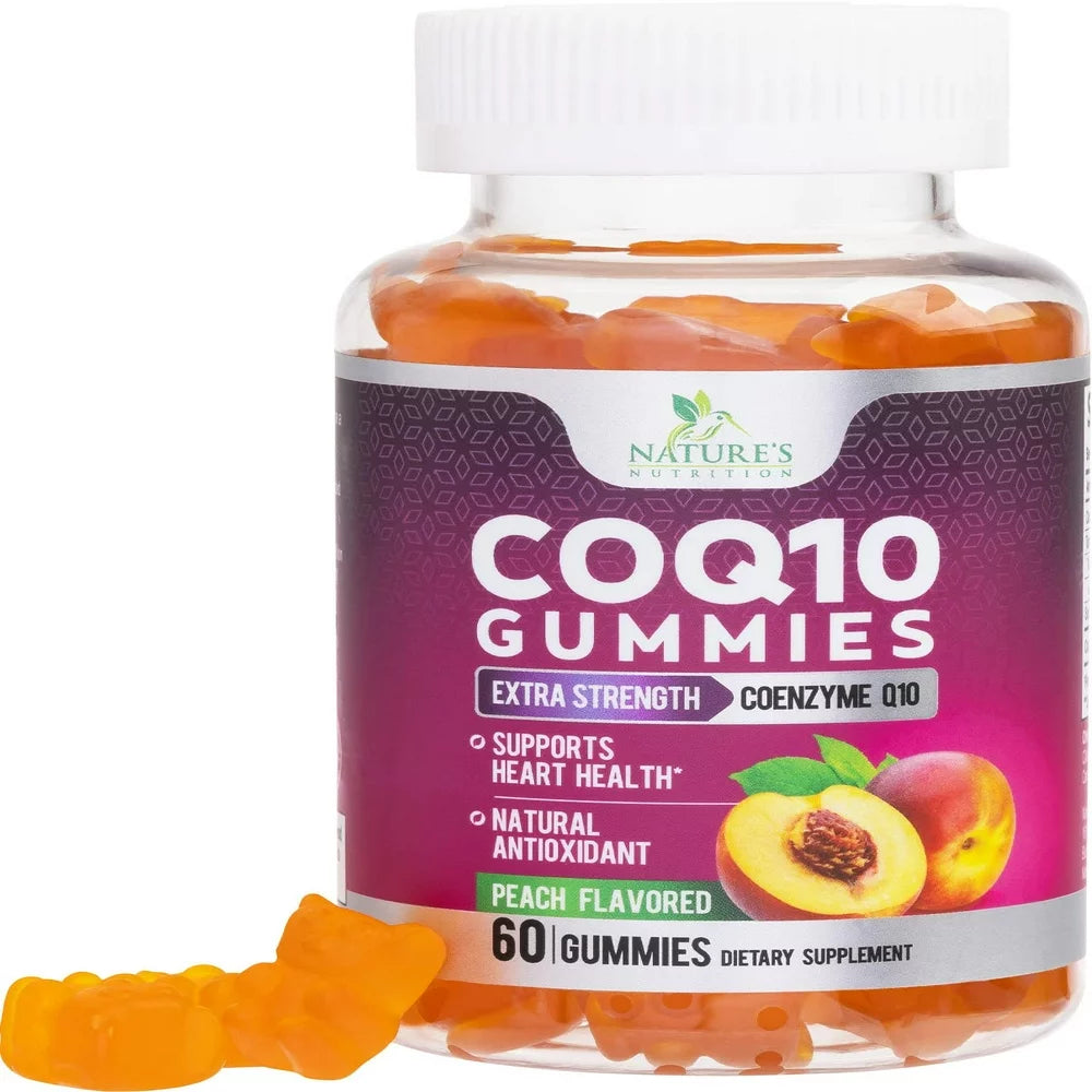 Coq10 Gummies, Coq10 100 Mg Supplement for Heart Health Support & Cellular Energy Production - Gluten Free Vegan & Non-Gmo Antioxidant with Max Absorption Coenzyme Q10 Gummy Supplements - 60 Gummies