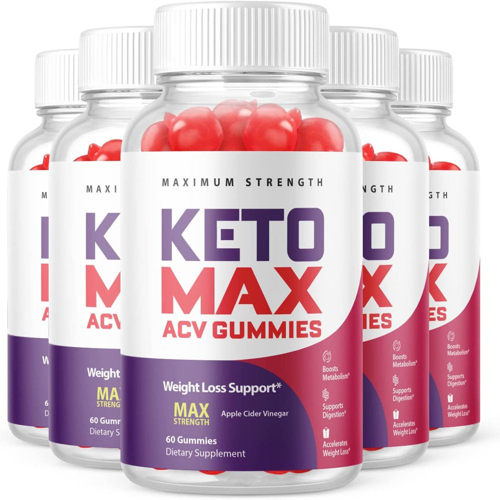 (5 Pack) Keto Max Keto ACV Gummies - Supplement for Weight Loss - Energy & Focus Boosting Dietary Supplements for Weight Management & Metabolism - Fat Burn - 300 Gummies