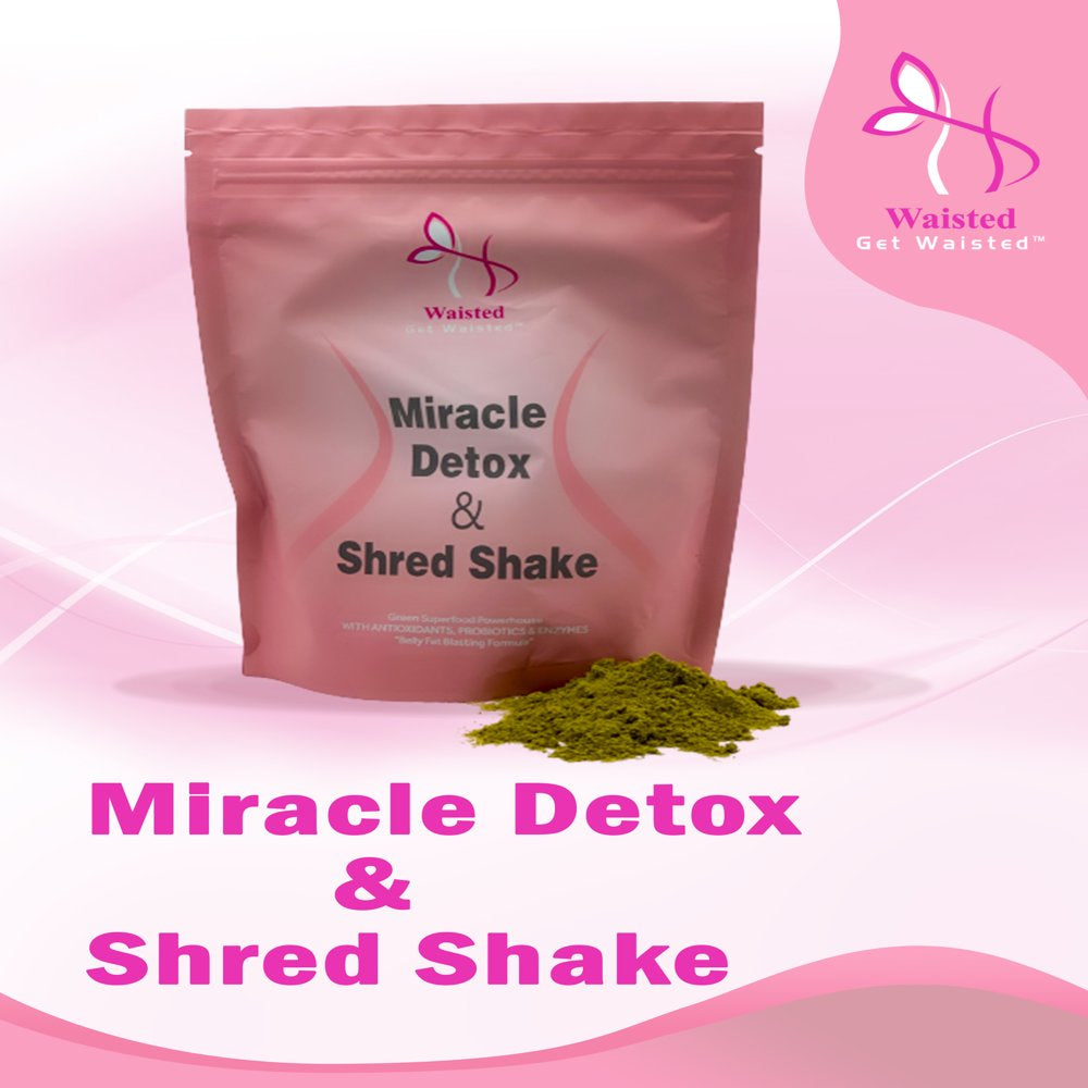 Waisted Miracle Detox & Shred Shake, Shred Belly Fat, Get Rid of Bloating, Toxins, Parasites, Feces and Kickstart Your Metabolism, 15 Servings