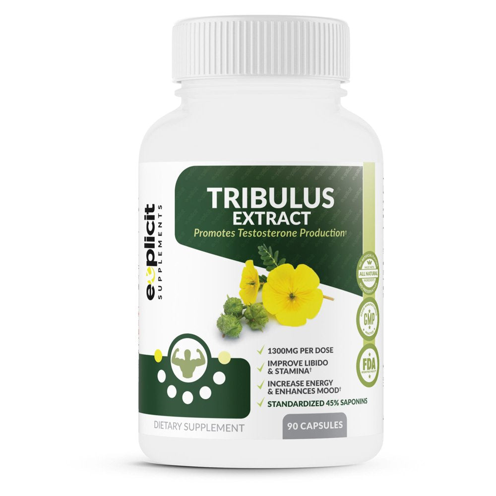 Top Tribulus Terrestris Extract with 45% Steroidal Saponins– Max Strength – 90 Capsules