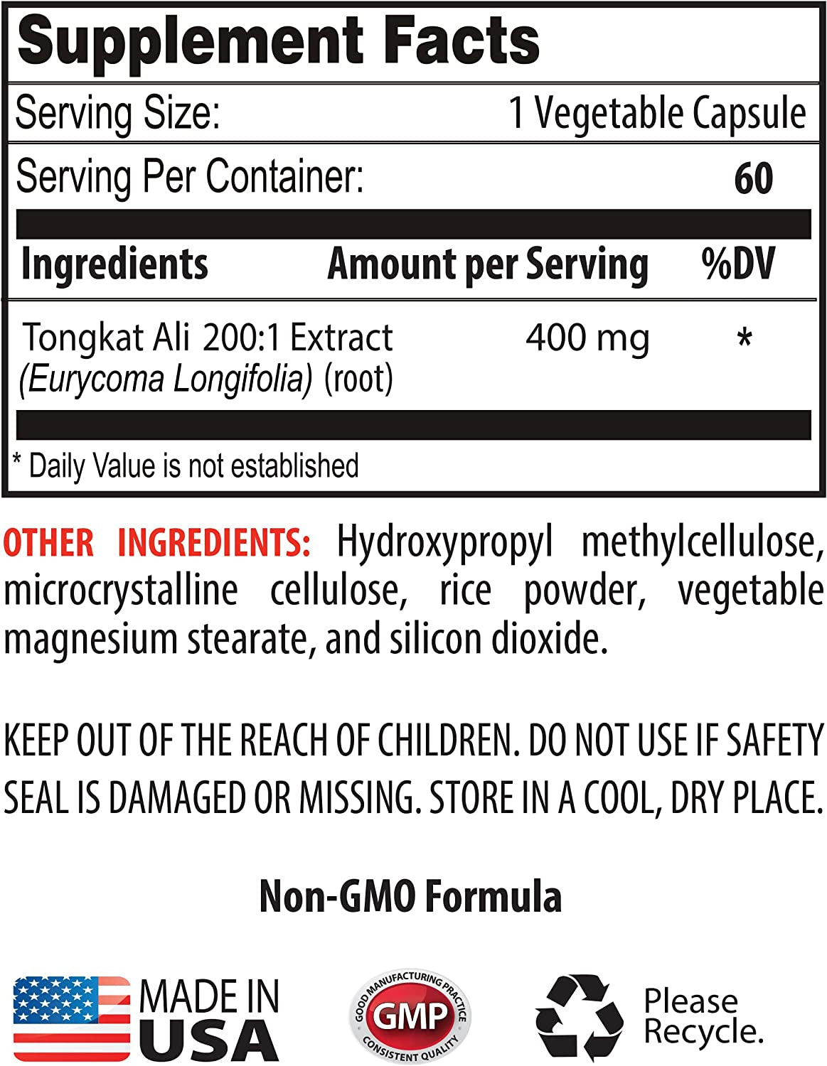 Tongkat Complex - TONGKAT ALI Extract 400 MG 200:1, EURYCOMA LONGIFOLIA, LONGJACK - Tongkat Ali Longjack, Tongkat Ali for Men, Longjack Tongkat Ali, Tongkat Ali Extract 200 to 1 - 2B 120Caps