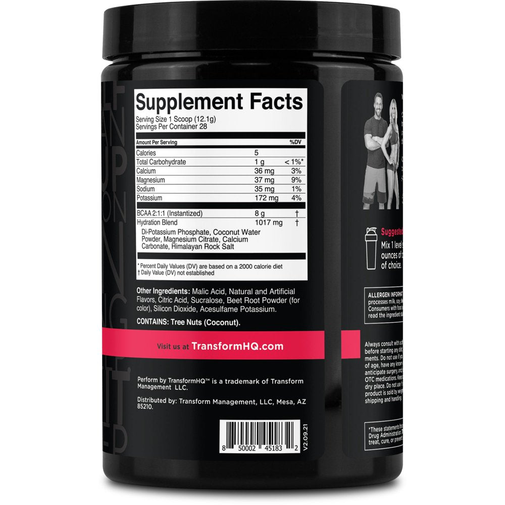 Transformhq BCAA 2:1:1 Powder - (Kiwi Strawberry) 28 Servings - Non-Gmo Amino Acids