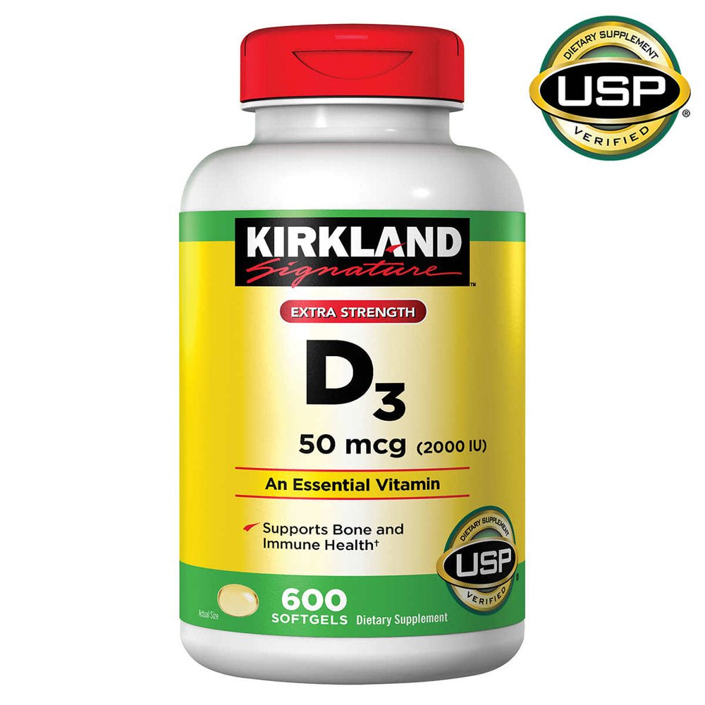 Kirkland Signature Extra Strength Vitamin D3 2000 I.U. - 600 Softgels