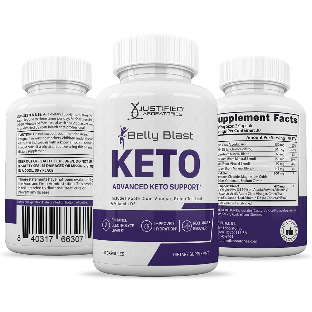 (2 Pack) Belly Blast Keto ACV Pills 1275Mg Alternative to Gummies Dietary Supplement 120 Capsules