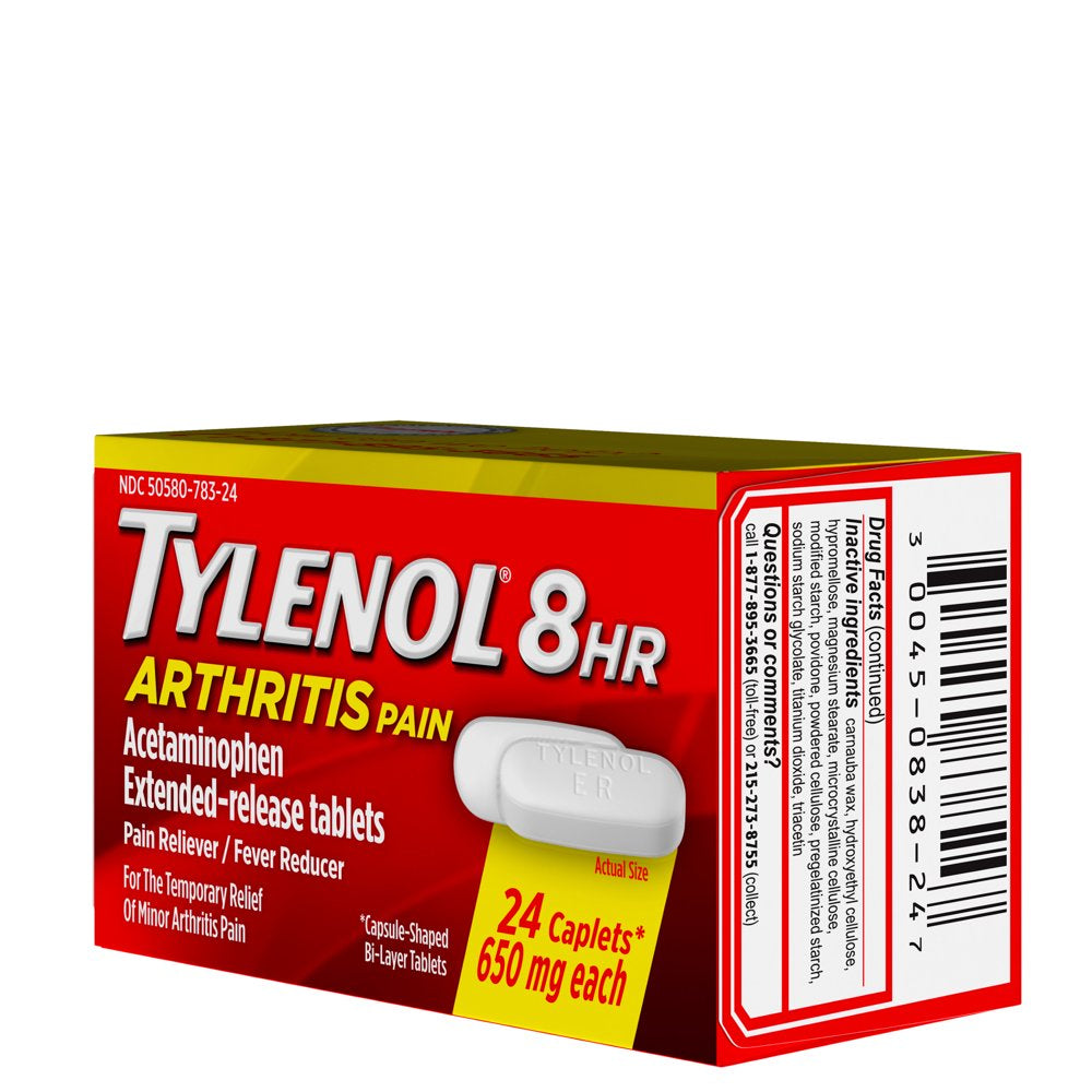 Tylenol 8 Hour Arthritis & Joint Pain Acetaminophen Caplets, 24 Count