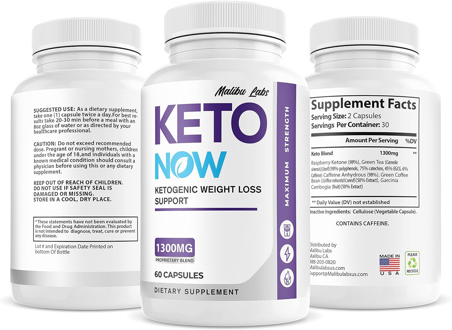 (Official) Keto Now, Advanced Ketogenic Pill Shark Formula 1300Mg, Made in the USA, (3 Bottle Pack), 90 Day Supply Tank