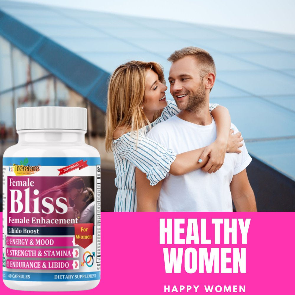 Female Bliss Enhancement Pills, Natural Mood & Energy Booster for Women with Horny Goat Weed, Ginseng, Maca Root, Women Health Supplement for Support Strength(60 Capsules)