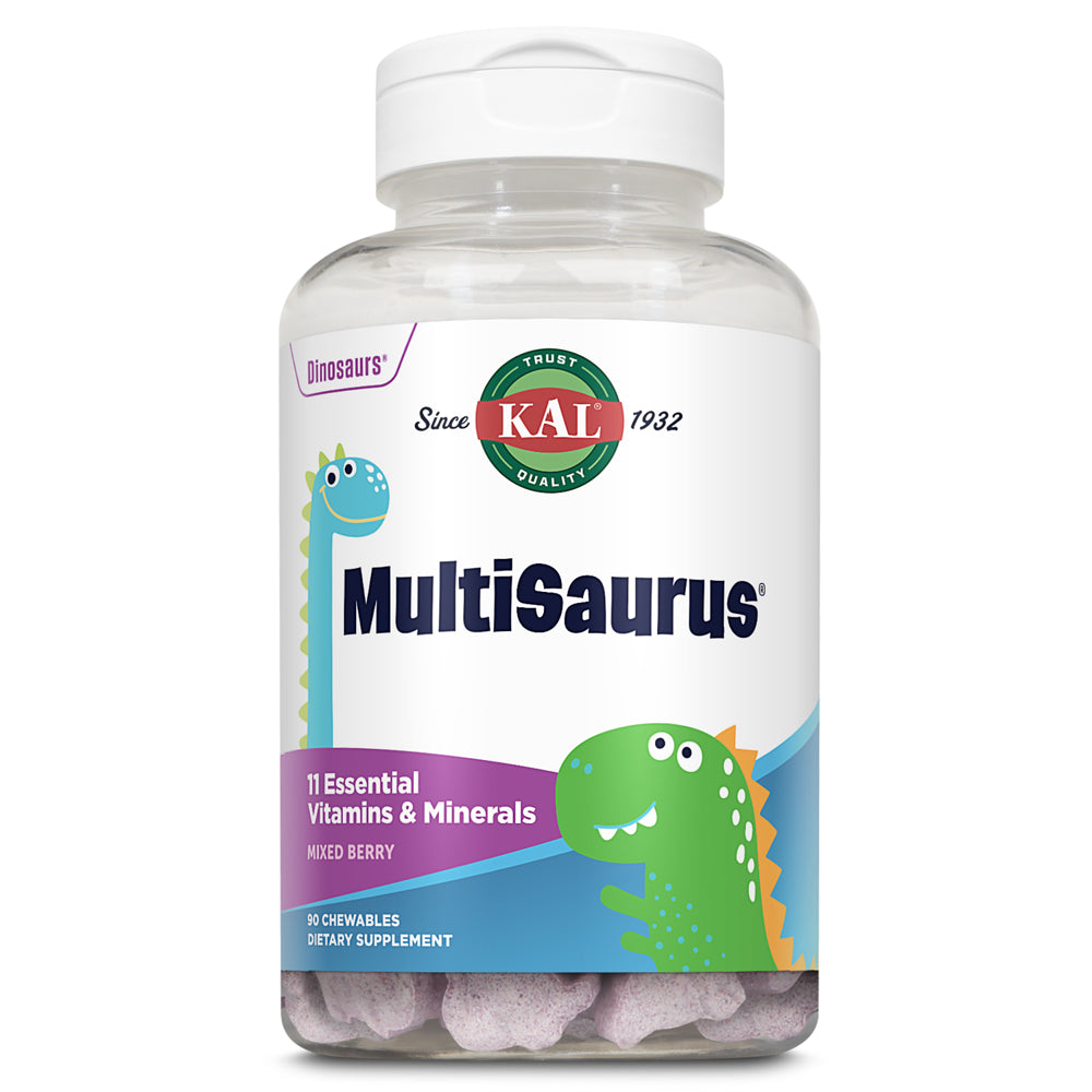 KAL Kids Multisaurus Vitamins & Minerals | Mixed Berry Flavor | Childrens Once Daily Multivitamin | 90 Chewables