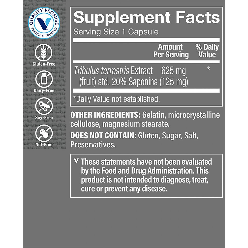 The Vitamin Shoppe Tribulus 625 MG (100 Capsules)