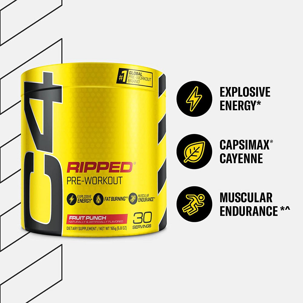 Cellucor - C4 Ripped Fruit Punch, 30 Servings, 183 G (6.46 Oz)