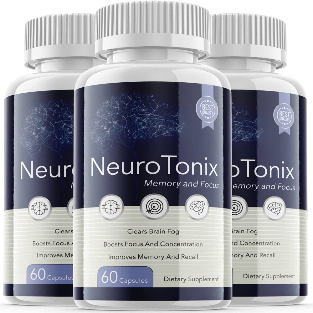 (3 Pack) Neurotonix - Neuro Tonix - Memory Booster Dietary Supplement for Focus, Memory, Clarity, & Energy - Advanced Cognitive Formula for Maximum Strength - 180 Capsules