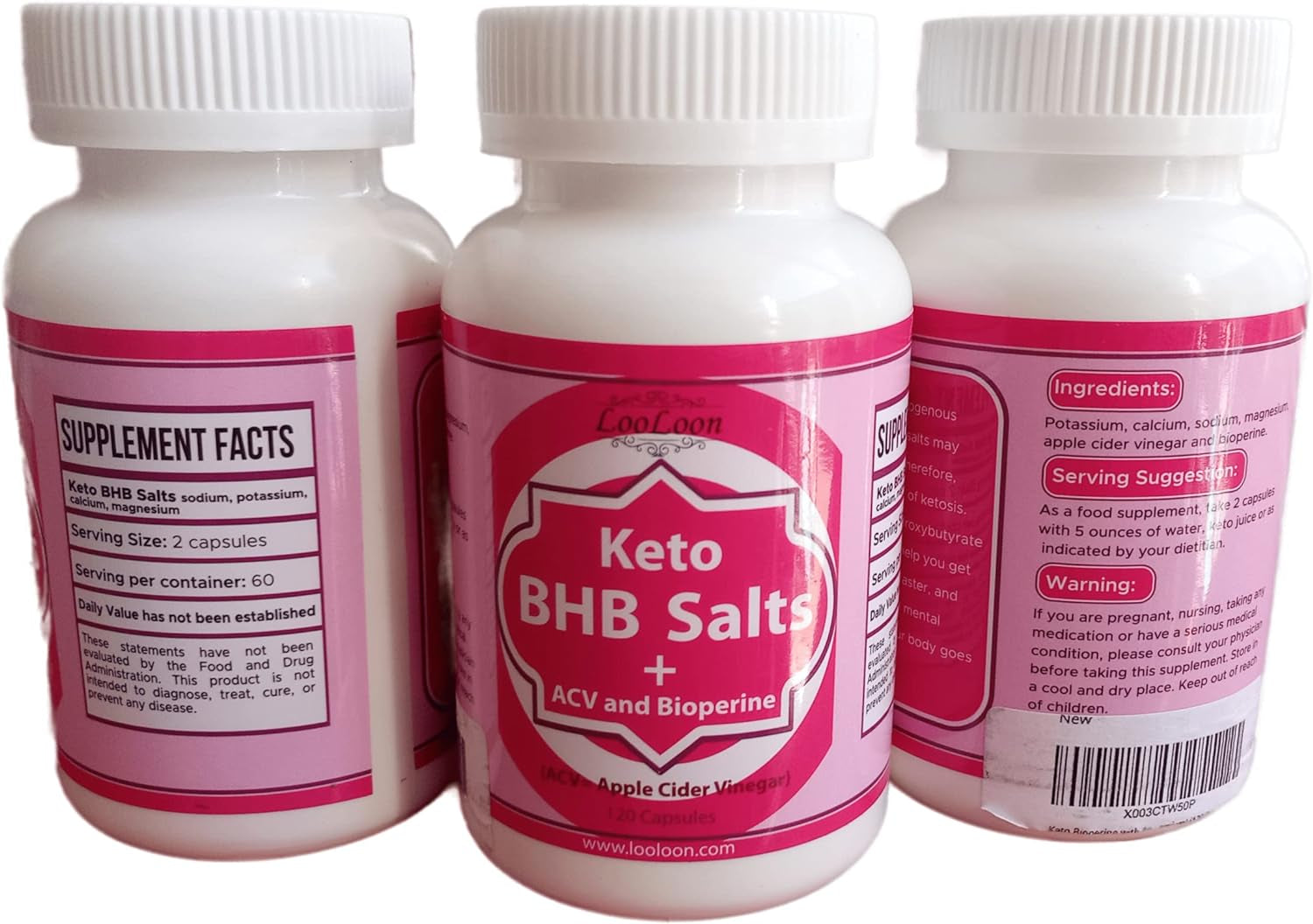 Advanced Ketosis Supplement Made of Bioperine, ACV and 4 Exogenous Ketone Salts; Apple Cider Vinegar with Bioperine and 4 Keto Salts Capsules, 120 Caps: Fast Acting Keto Bhb Salts