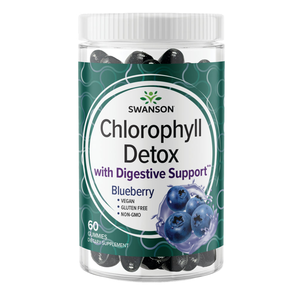 Swanson Chlorophyll Detox Gummies - Blueberry 25 Mg 60 Gummies