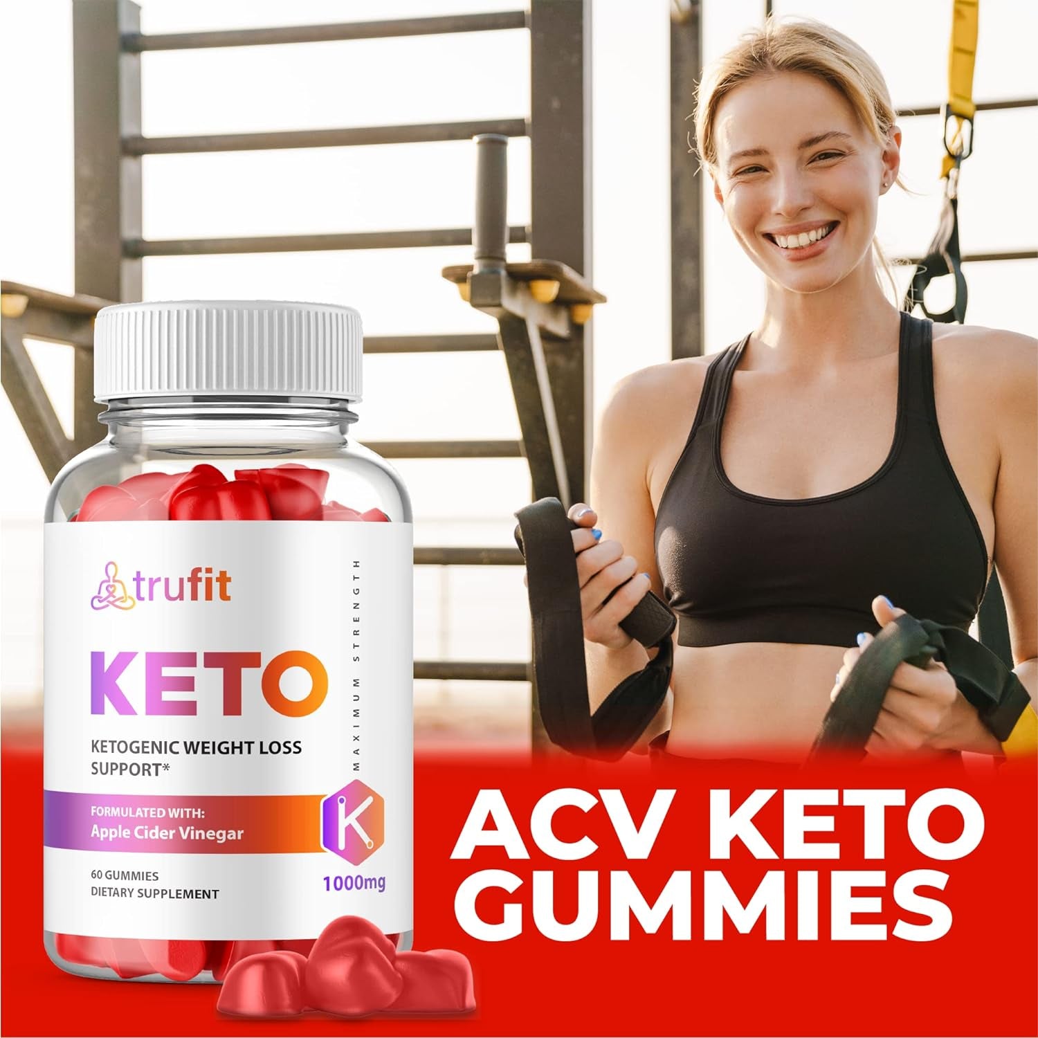 (5 Pack) Trufit Keto Gummies - Official Formula, Vegan, Non GMO - Tru Fit Keto Trufit Keto ACV Gummies with Apple Cider Vinegar, Trufit Keto AVC Pomegranate Juice, Beet Root Juice (300 Gummies)