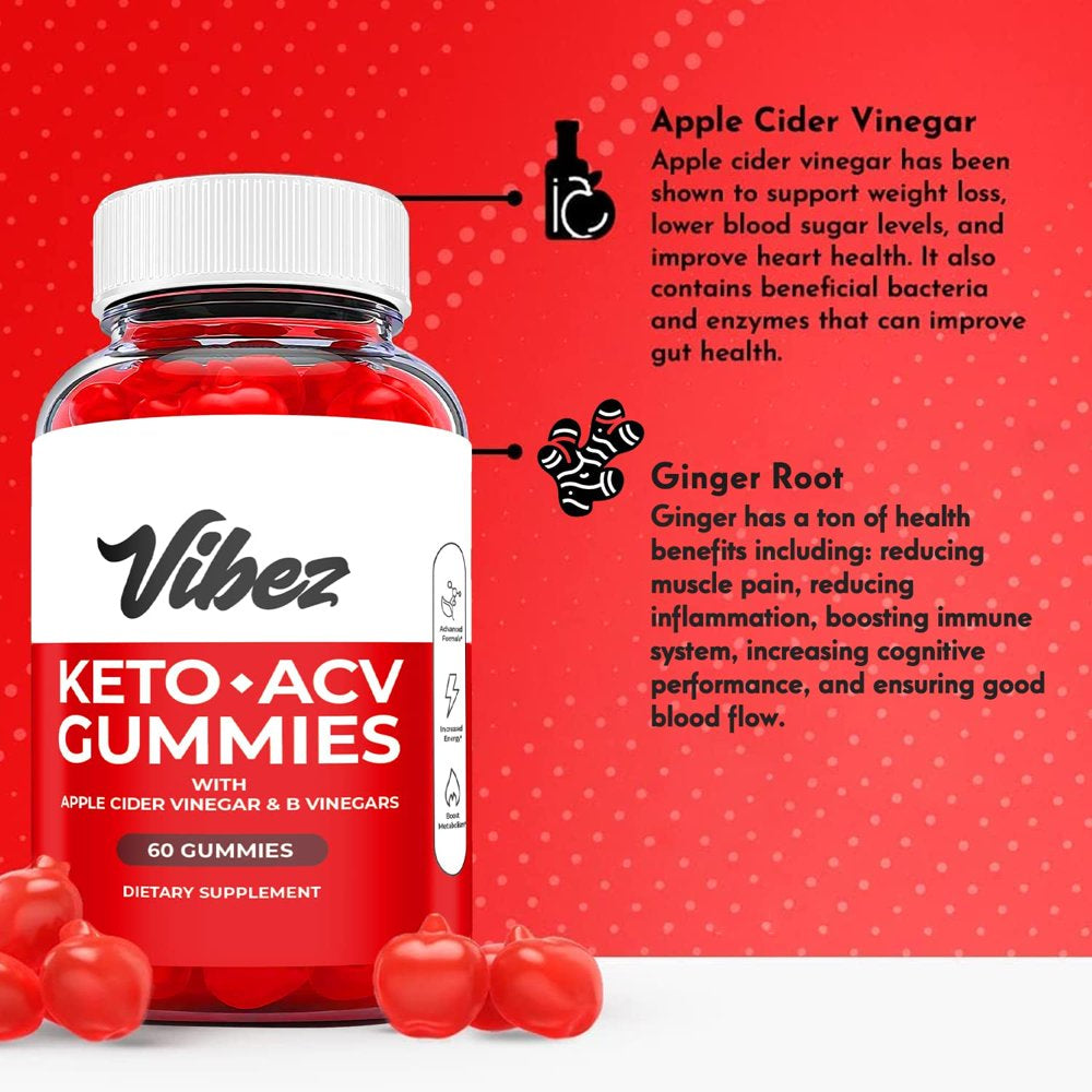 (2 Pack) Vibez Keto ACV Gummies - Supplement for Weight Loss - Energy & Focus Boosting Dietary Supplements for Weight Management & Metabolism - Fat Burn - 120 Gummies