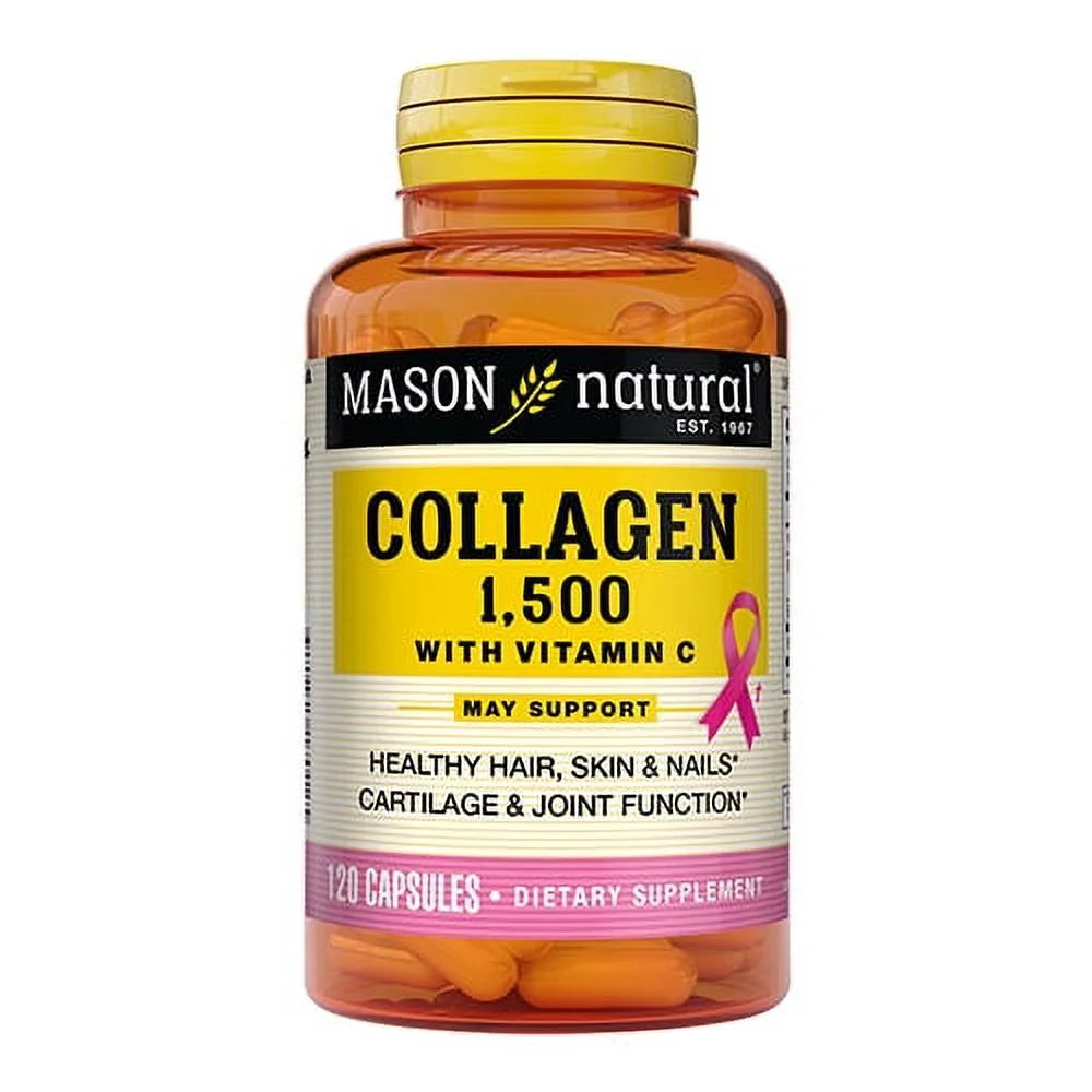 Mason Natural Collagen 1500Mg plus Biotin and Vitamin C Capsules - 120 Ea, 3 Pack