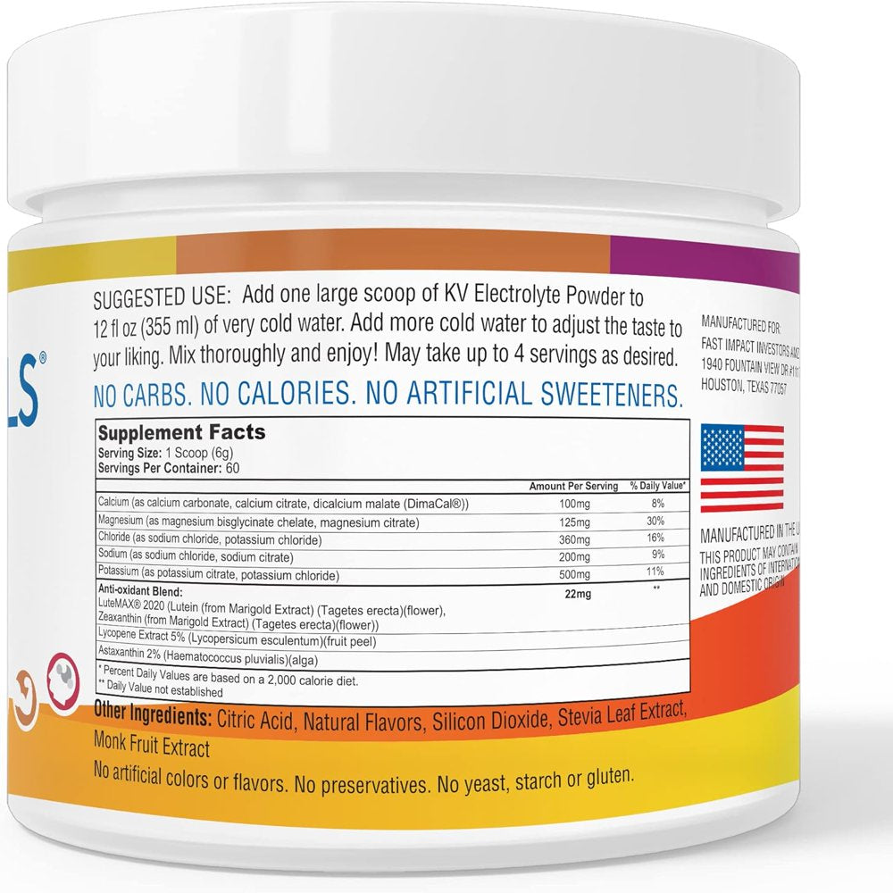 Keto Vitals Keto Electrolytes Powder with Antioxidants for Hydration, Sleep, Energy, Muscle Function Strawberry 10 Oz