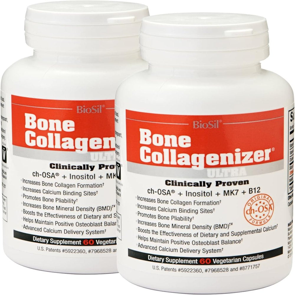 Biosil Advanced Bone Collagenizer Ultra | Vitamin K2, B12, Choline and Inositol for Bones & Joints | 60 Ct