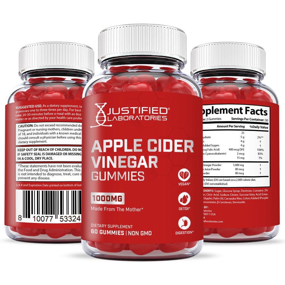 (3 Pack) Apple Cider Vinegar Gummies 1000MG 180 Gummys Supplement