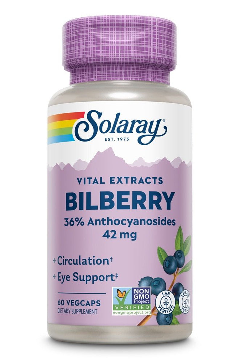 Solaray Bilberry Berry Extract -- 42 Mg - 60 Vegcaps