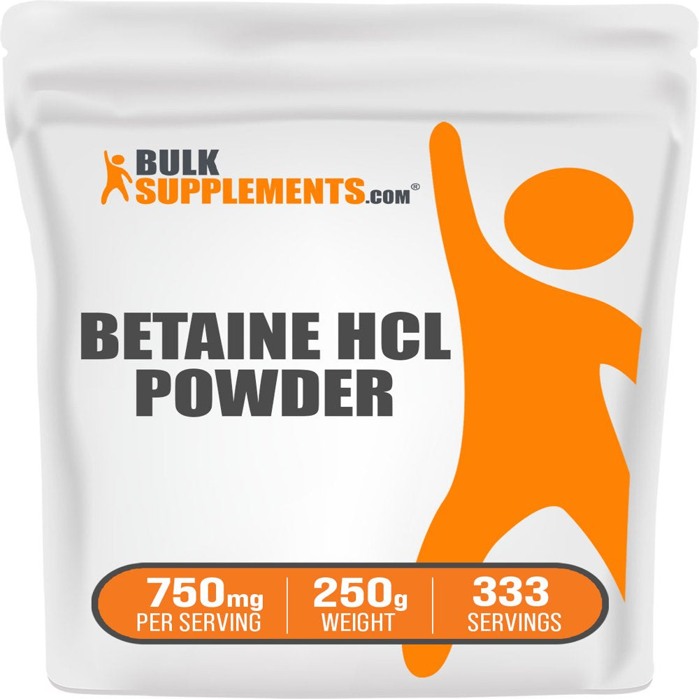 Bulksupplements.Com Betaine Hcl Powder - Essential Enzymes - Digestive Enzymes - Gallbladder Formula - Betaine Hydrochloride (250 Grams - 8.8 Oz)