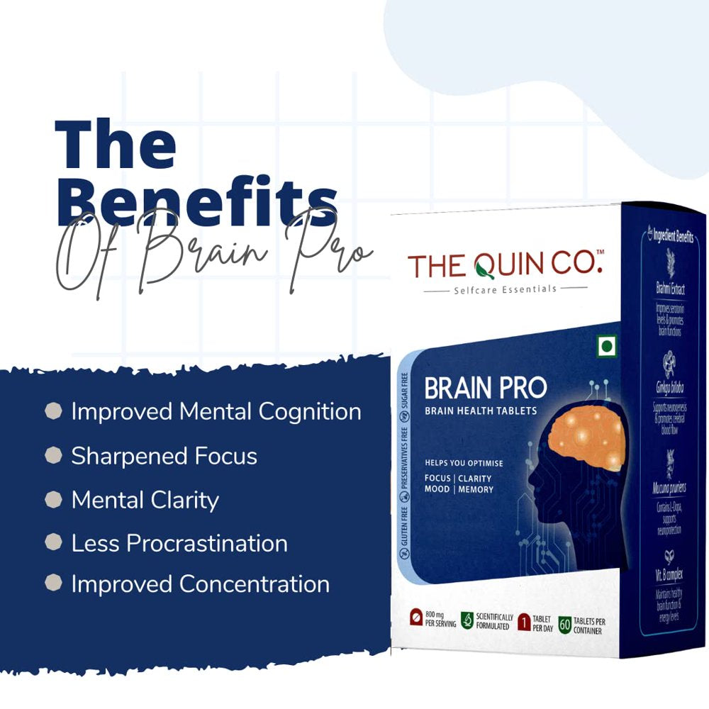 Brain Pro - Advanced Nootropics for Peak Memory, Focus & Clarity | Brain Boosters Supplement | 60 Veg Table