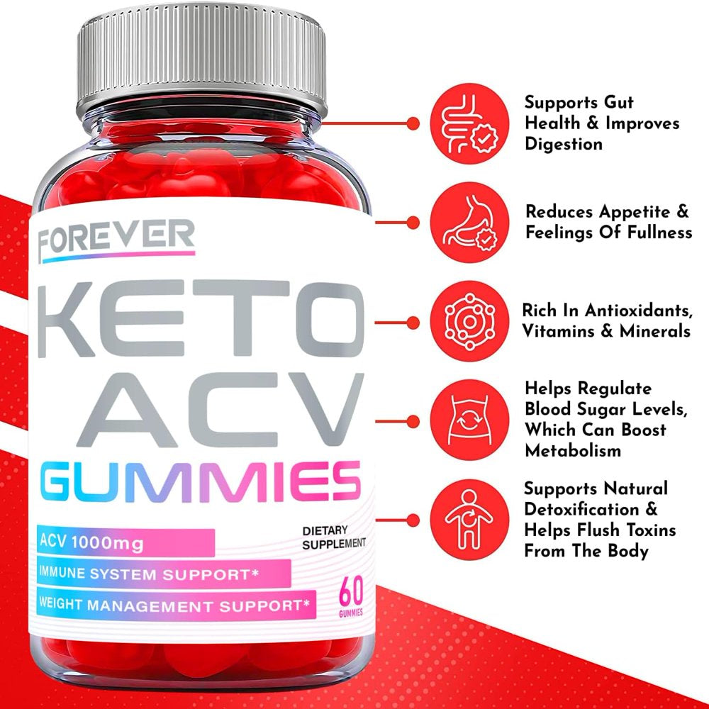 (1 Pack) Forever Keto ACV Gummies - Supplement for Weight Loss - Energy & Focus Boosting Dietary Supplements for Weight Management & Metabolism - Fat Burn - 60 Gummies