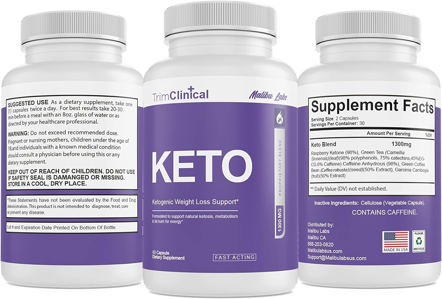 Trim Clinical Keto, Advanced Ketogenic Pill Shark Formula 1300 MG, Made in the USA (60 Count (Pack of 1))