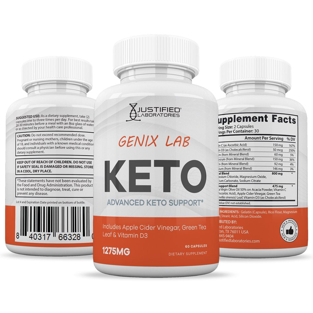 (10 Pack) Genix Lab Keto ACV Pills 1275Mg Alternative to Gummies Dietary Supplement 600 Capsules