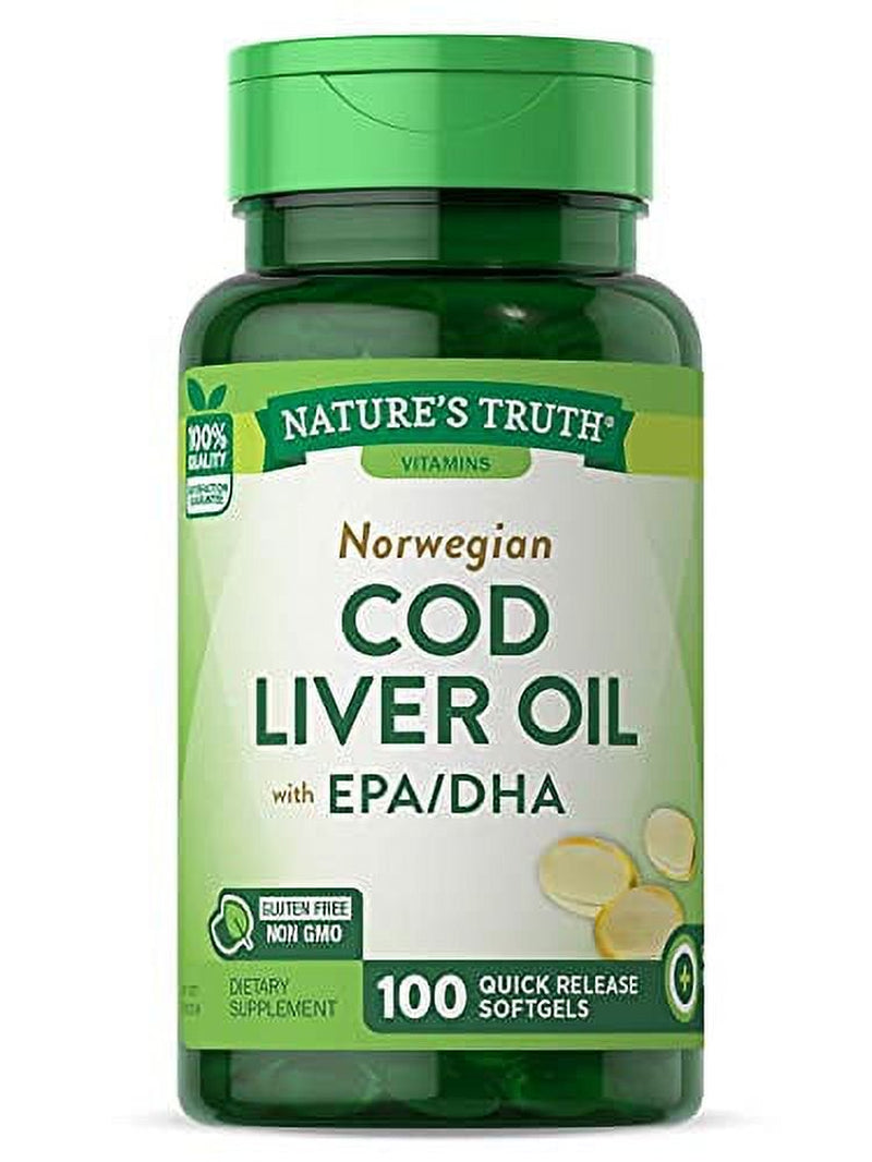 Nature'S Truth Norwegian COD Liver Oil Supplement, 100 Count, 2 Pack