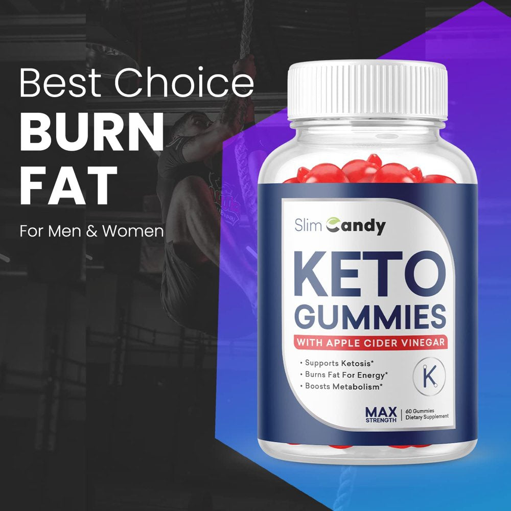 (2 Pack) Slim Candy Keto ACV Gummies - Supplement for Weight Loss - Energy & Focus Boosting Dietary Supplements for Weight Management & Metabolism - Fat Burn - 120 Gummies