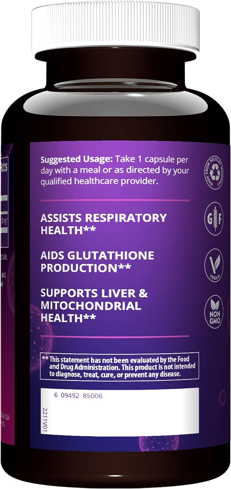 MRM Nutrition N-Acetyl-Cysteine (NAC) 600Mg | Antixoidant | Resipratory Health | Liver Health | Mitochondrial Health | Vegan + Gluten-Free | 60 Servings