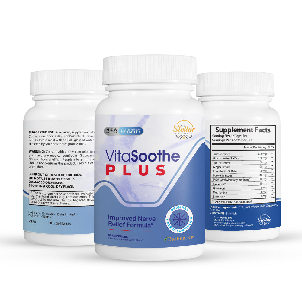 2 Pack Vita Soothe plus Nerve Relief Formula-60 Capsules X2