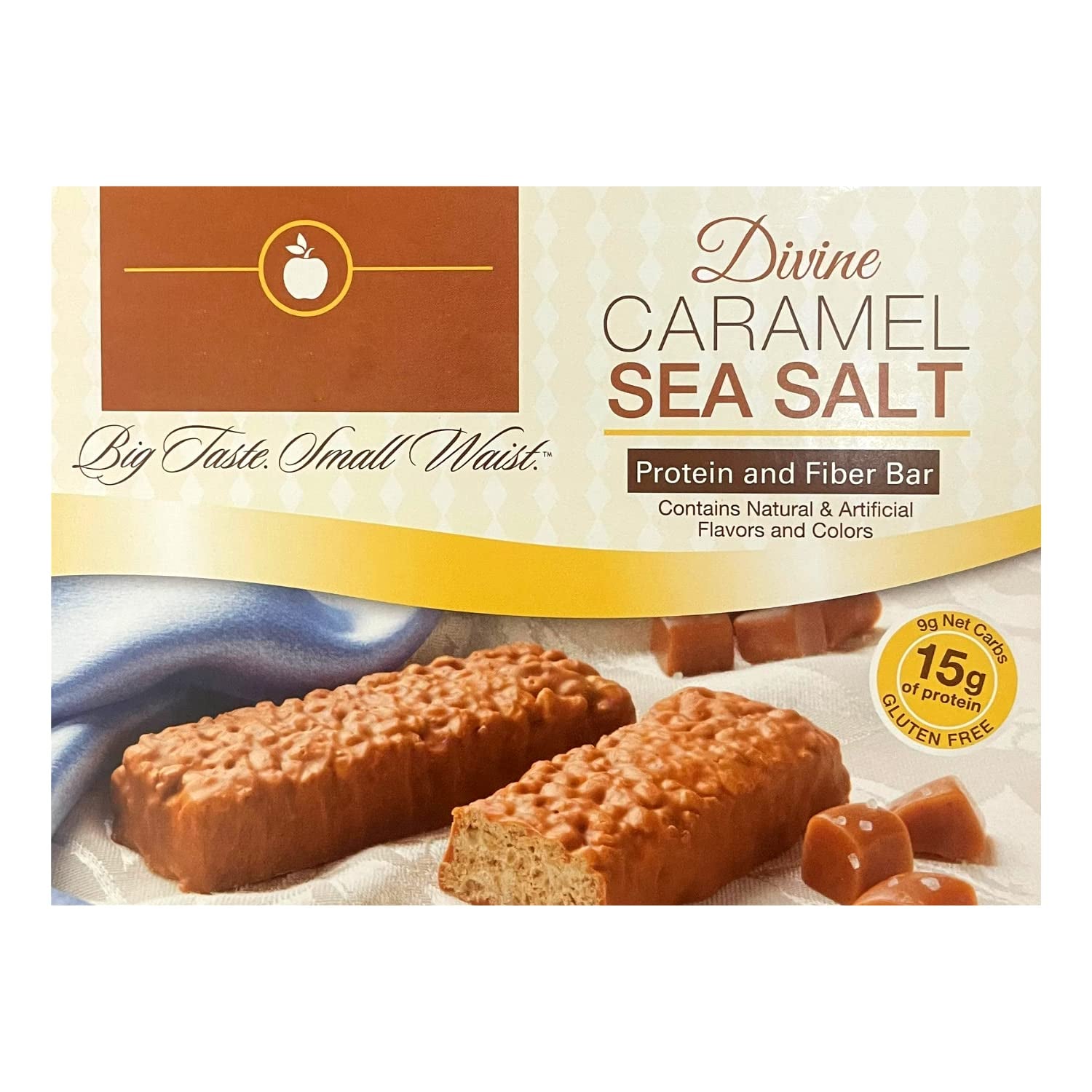 Healthywise - High Protein Divine Bars, 15G Protein, Low Calorie, High Fiber, Ideal Protein Compatible, 7 Servings per Box (Caramel Sea Salt)