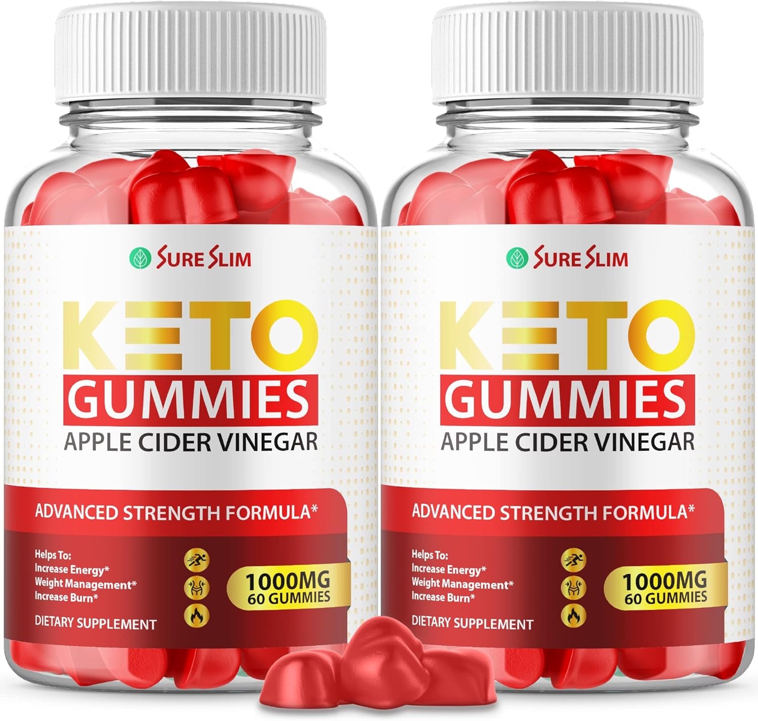 (2 Pack) Sure Slim Keto Gummies - Official Formula, Vegan, Non GMO - Sure Slim ACV Keto Gummies with Apple Cider Vinegar, Sureslim Keto Gummies with Beet Root Juice, Pomegranate Juice (120 Gummies)