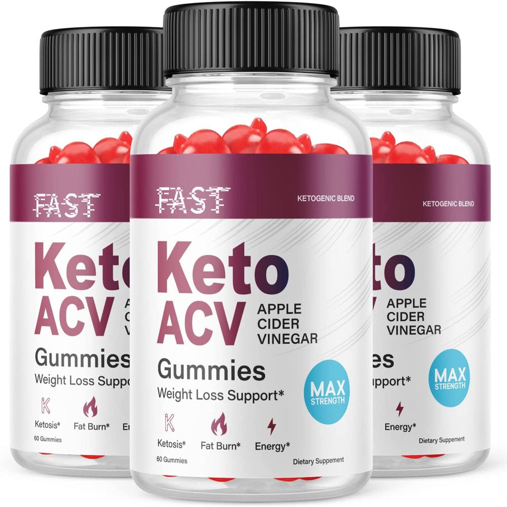 (3 Pack) Fast Keto ACV Gummies - Supplement for Weight Loss - Energy & Focus Boosting Dietary Supplements for Weight Management & Metabolism - Fat Burn - 180 Gummies