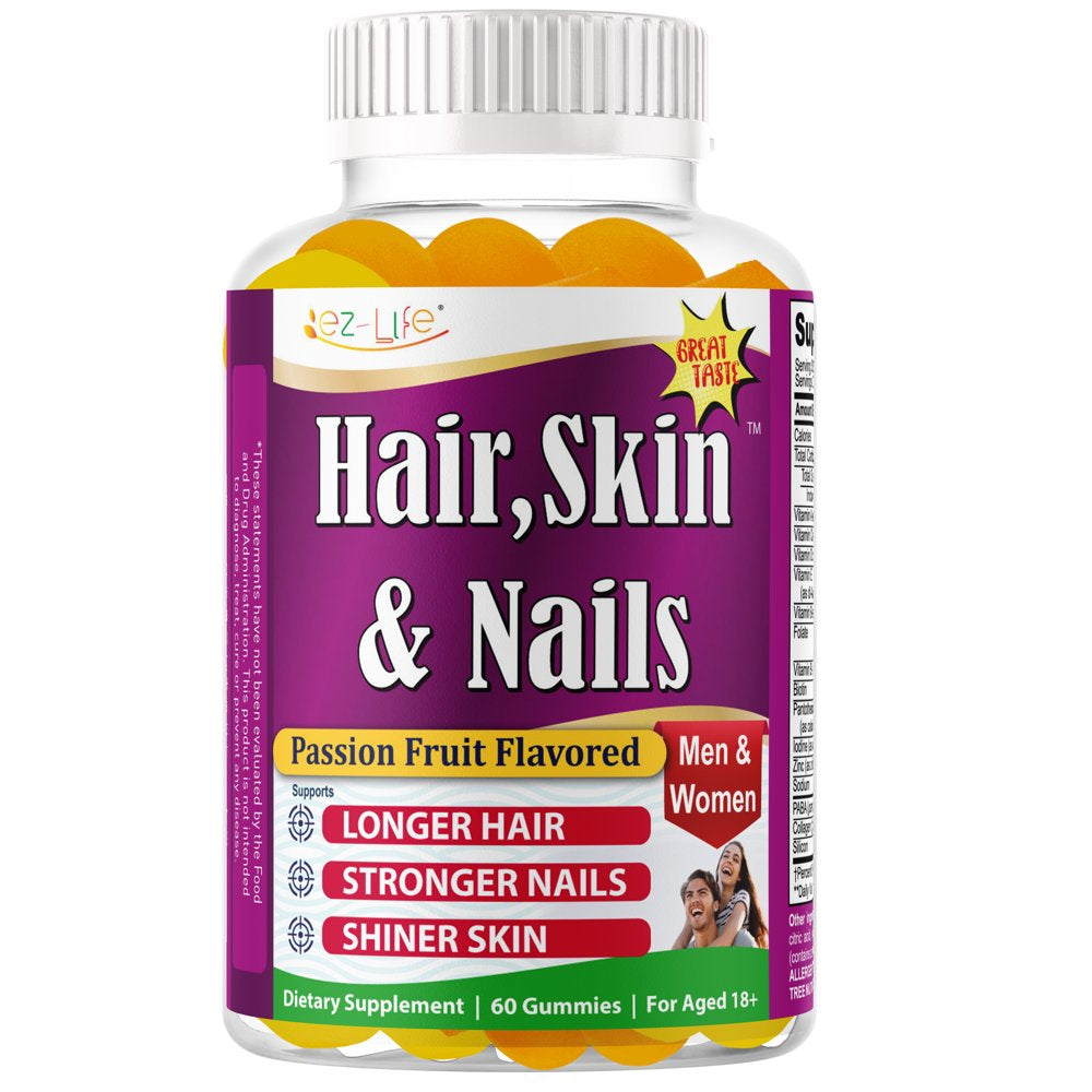 Hair, Skin Nails Beauty Booster Gummy Vitamins, Skin & Nails, Multivitamin + Boost of Support for Healthy Hair, Skin & Nails with Biotin and Vitamins A, C, E & Zinc- 60 Gummy