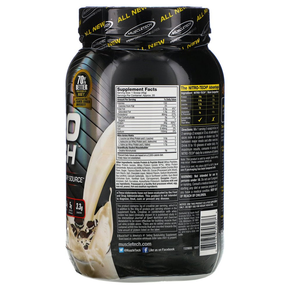 Muscletech Nitro-Tech, Whey Isolate + Lean Muscle Builder, Protein Powders