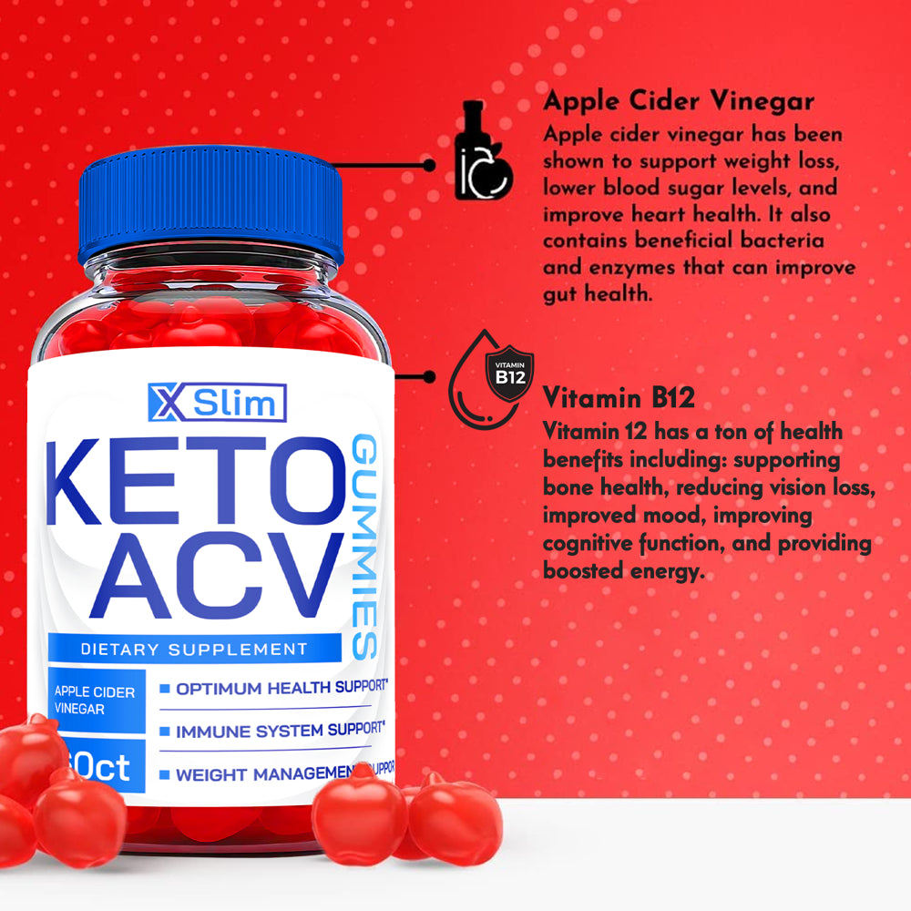 (1 Pack) X Slim Keto ACV Gummies - Supplement for Weight Loss - Energy & Focus Boosting Dietary Supplements for Weight Management & Metabolism - Fat Burn - 60 Gummies