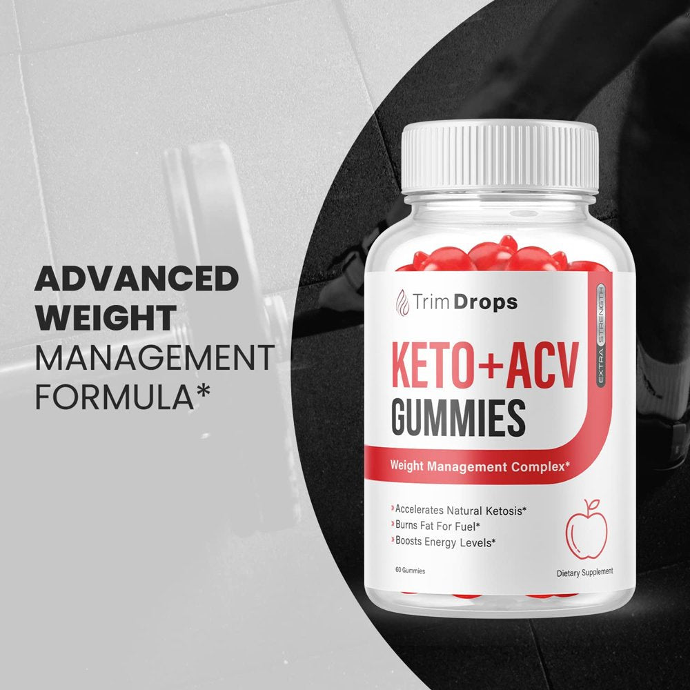 (2 Pack) Trim Drops Keto ACV Gummies - Supplement for Weight Loss - Energy & Focus Boosting Dietary Supplements for Weight Management & Metabolism - Fat Burn - 120 Gummies