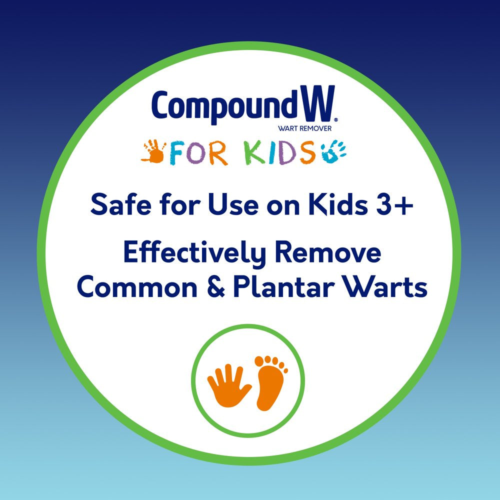 Compound W One Step Wart Remover Strips for Kids, 10 Medicated Strips