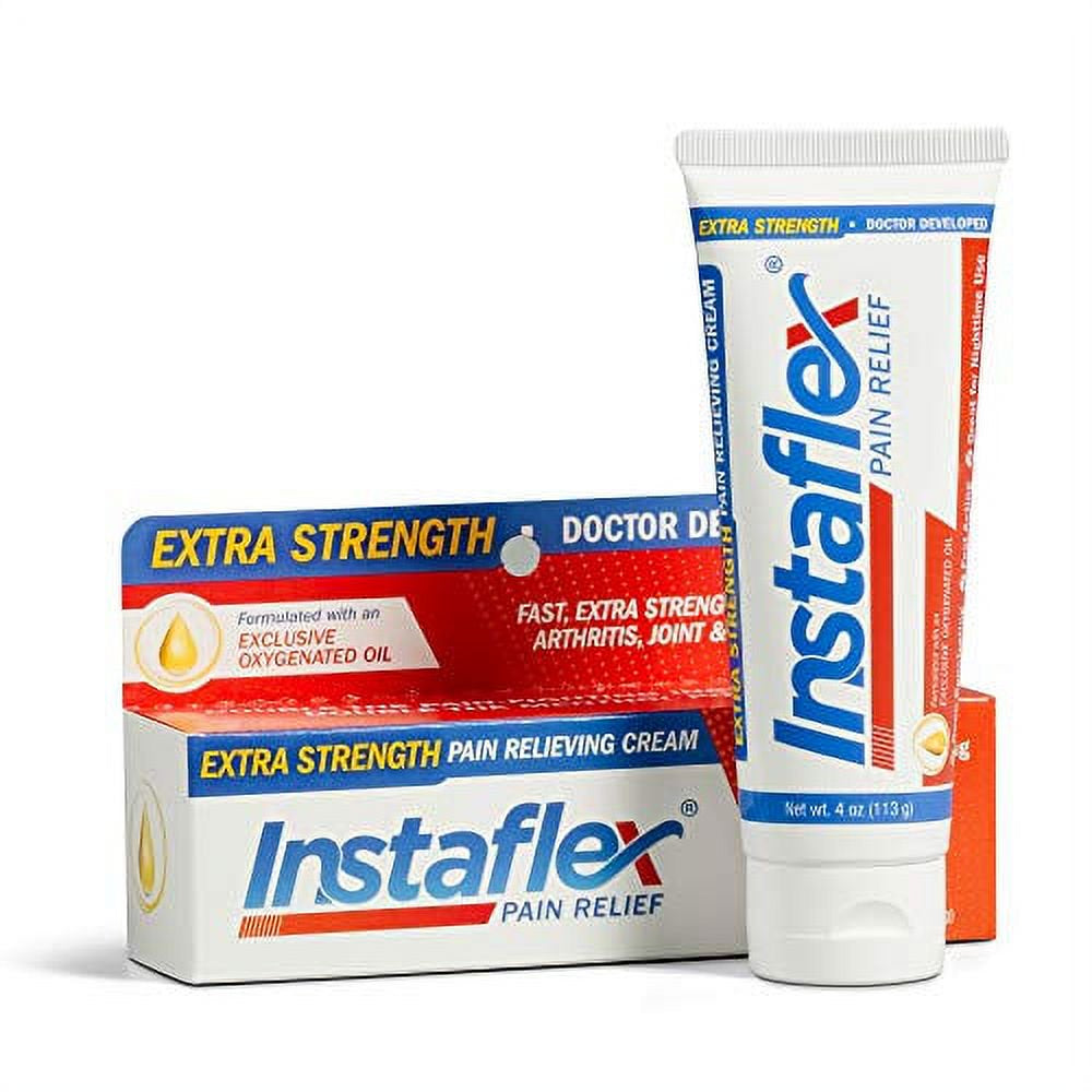 Instaflex Extra Strength Pain Relief Cream, with 2X the Pain-Fighting Ingredients, Rubs Out Your Toughest Muscle and Joint Pain (4 Oz)