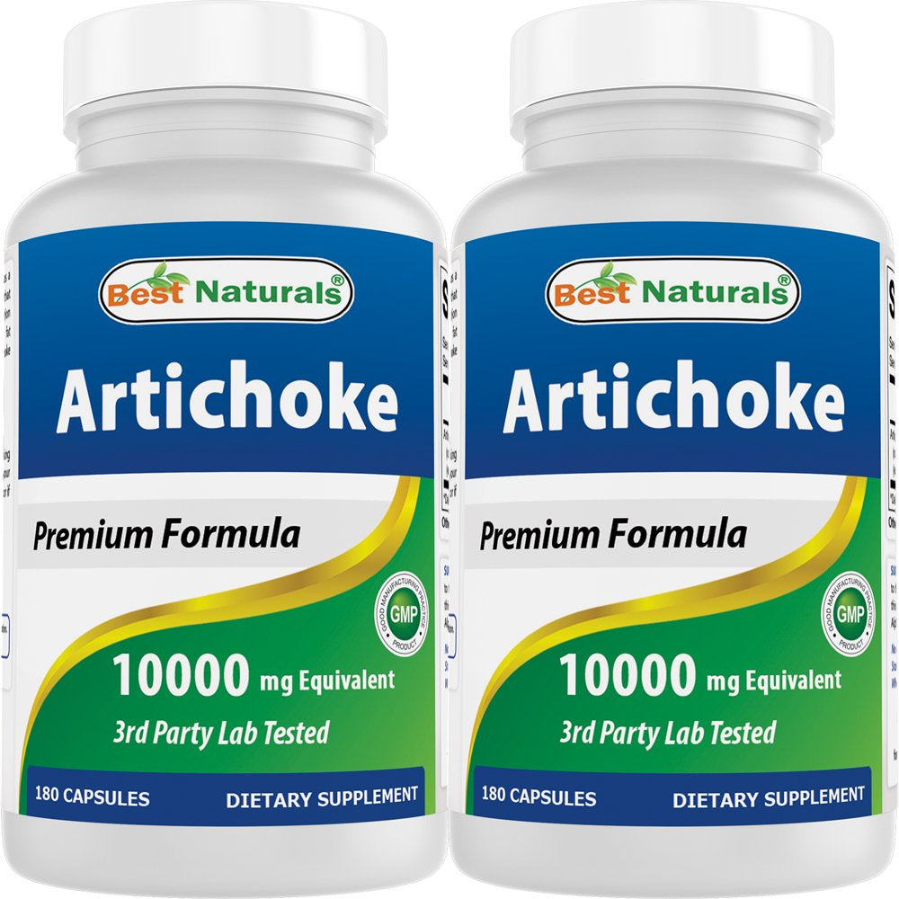 2 Pack Best Naturals Artichoke Extract 500 Mg 180 Capsules | Standardized to Contain 5% Total Caffeoylquinic Acids