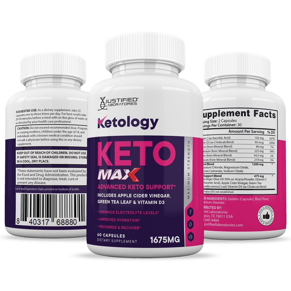 (10 Pack) Ketology Keto ACV MAX Pills 1675Mg Dietary Supplement 600 Capsules