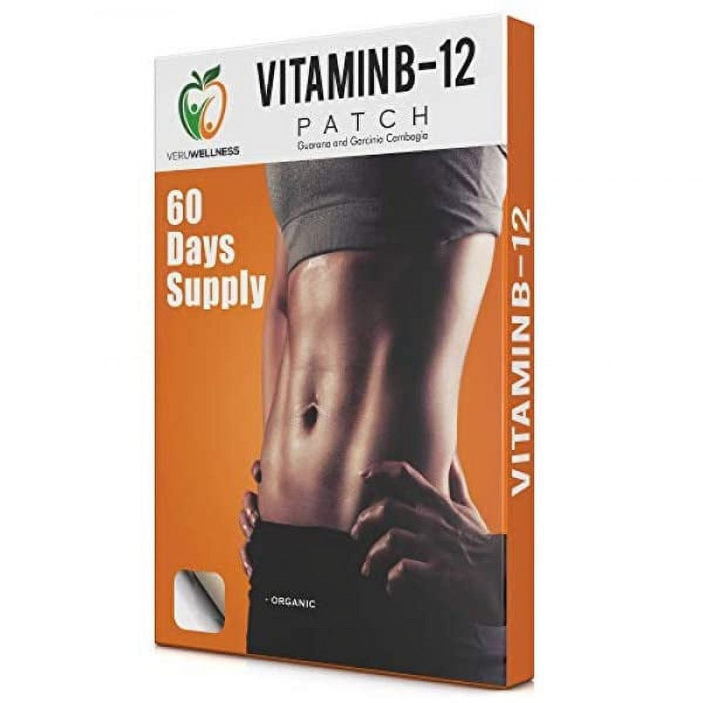 Veru Wellness Vitamin B12 Patch for Energy Boost - 60 Day Supply Vitamin B12 Patches - Transdermal B12 Self Adhesive B12 Patches - B12 Patches with 10 Hours Use per Patch